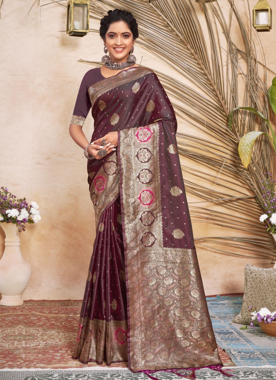 sangam print janki silk silk regal look saree catalog