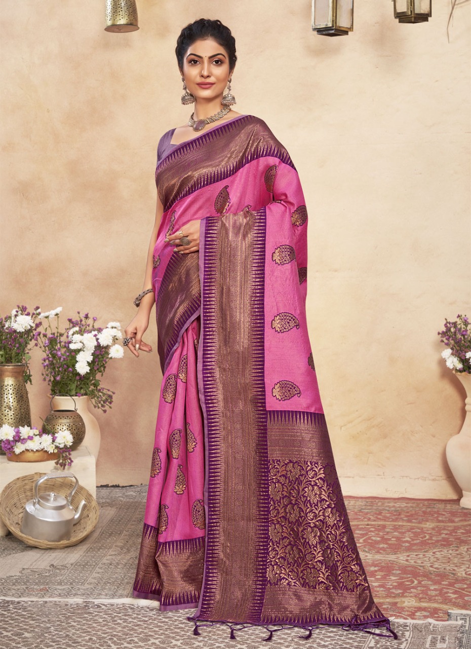 sangam print mansi silk cotton decent look saree catalog