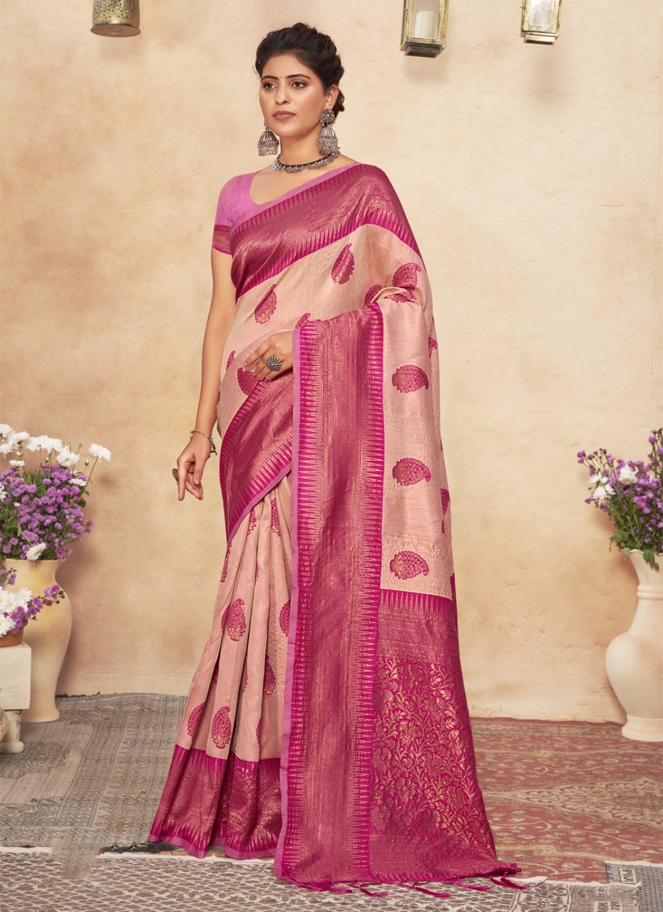 sangam print mansi silk cotton decent look saree catalog