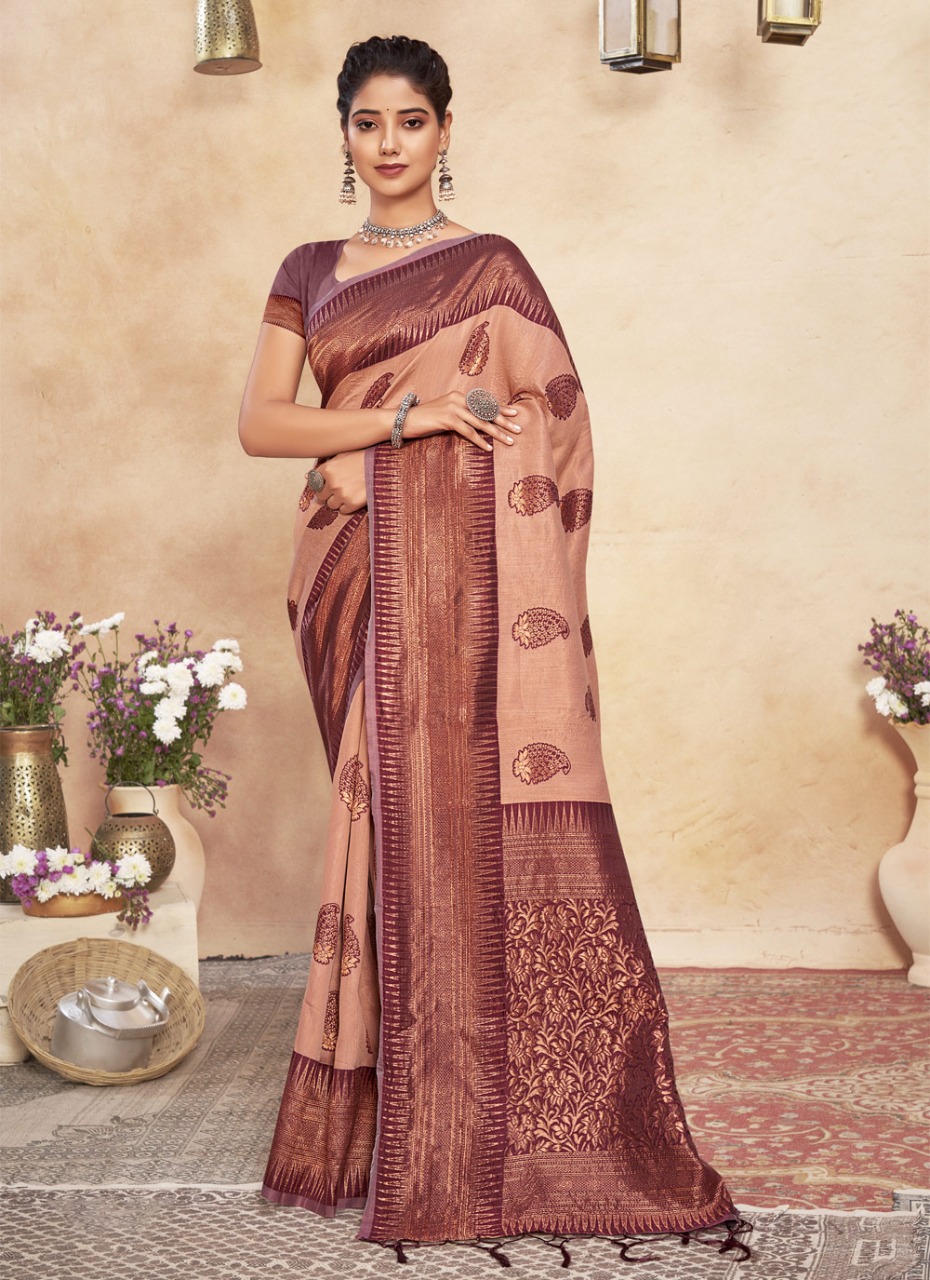 sangam print mansi silk cotton decent look saree catalog