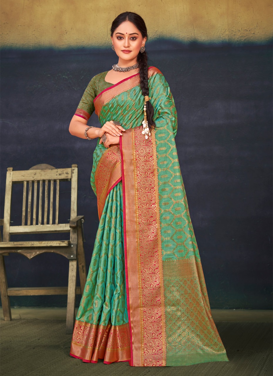 sangam print nakhrali silk cotton elegant saree catalog