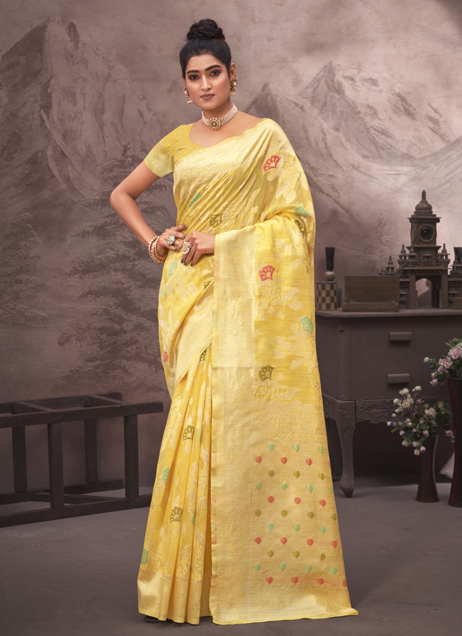 sangam print raj mohini cotton silk gorgeous look saree catalog