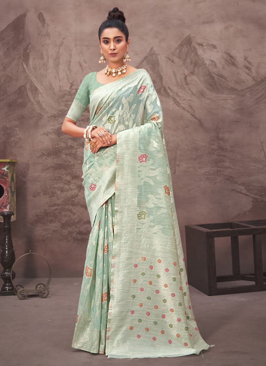 sangam print raj mohini cotton silk gorgeous look saree catalog