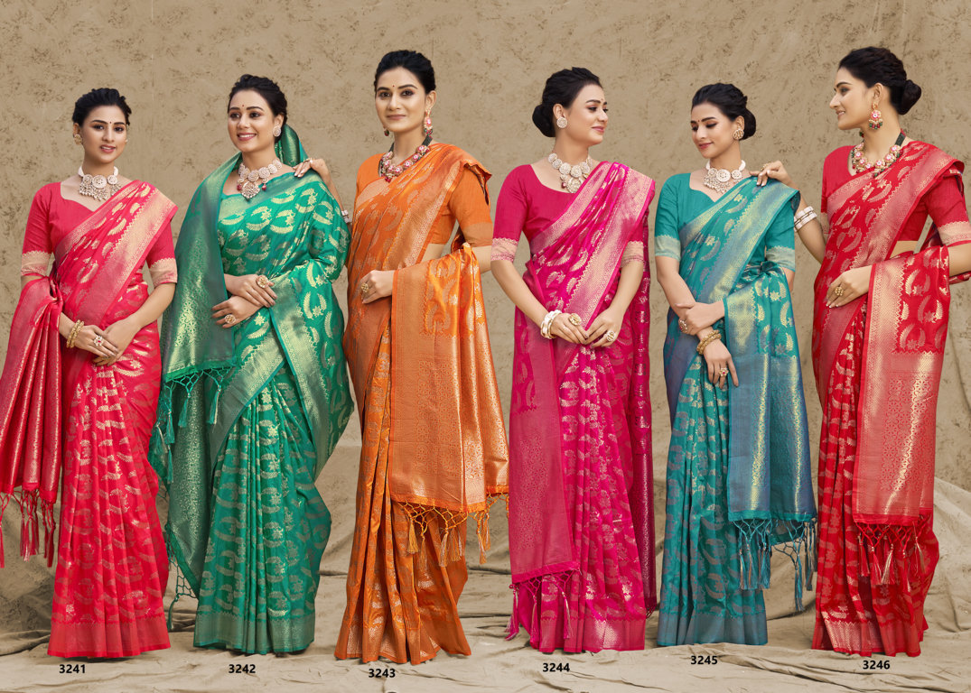 sangam print raj rani silk silk gorgeous look saree catalog