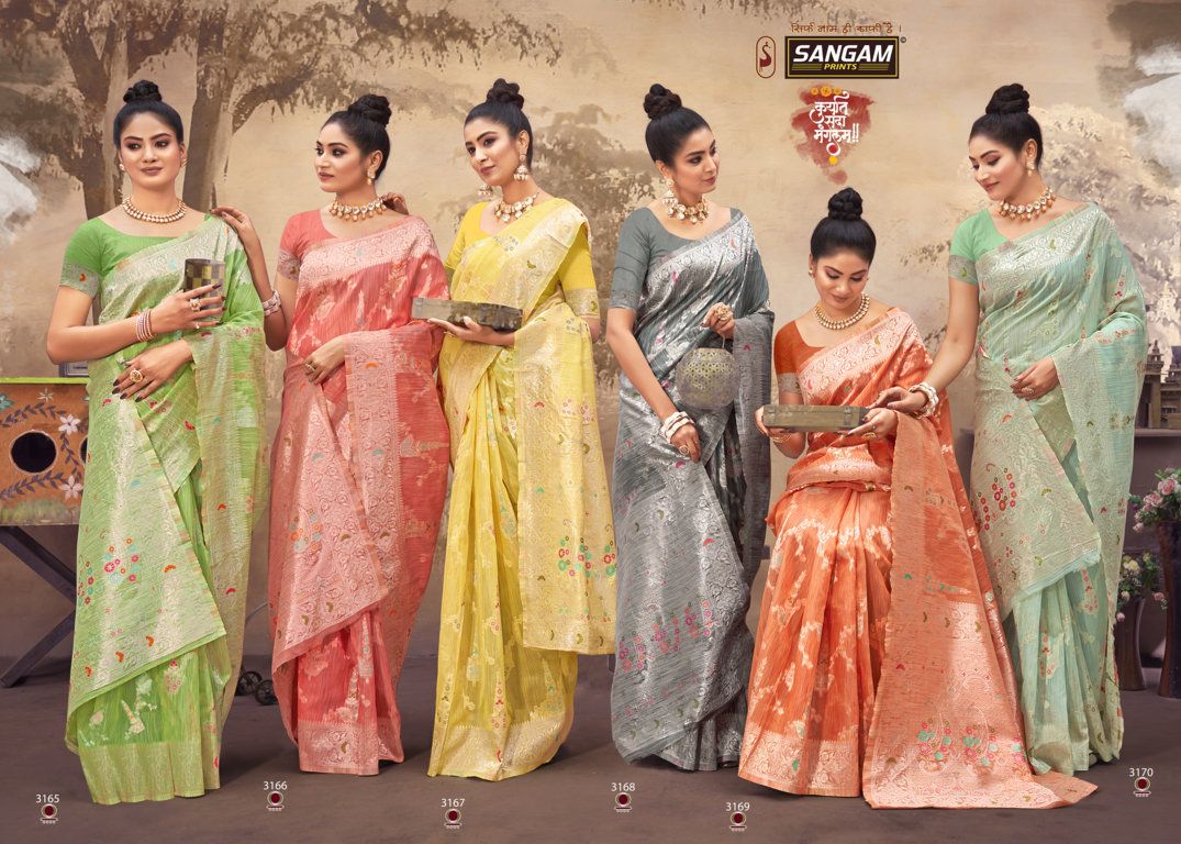 sangam print shipra cotton attractive look saree catalog