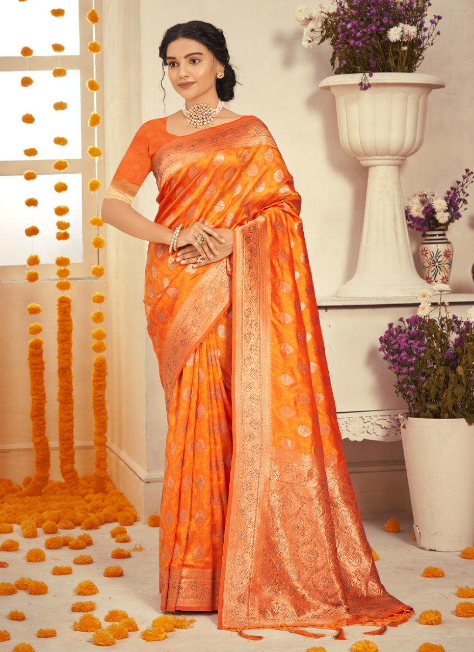 sangam print soneri silk silk attrrctive saree catalog