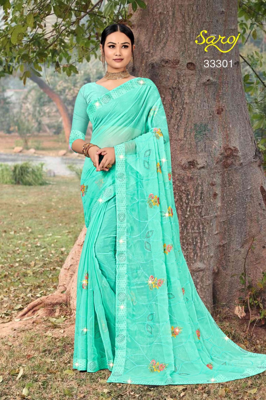 saroj saree advika 4 chiffon attractive look saree catalog