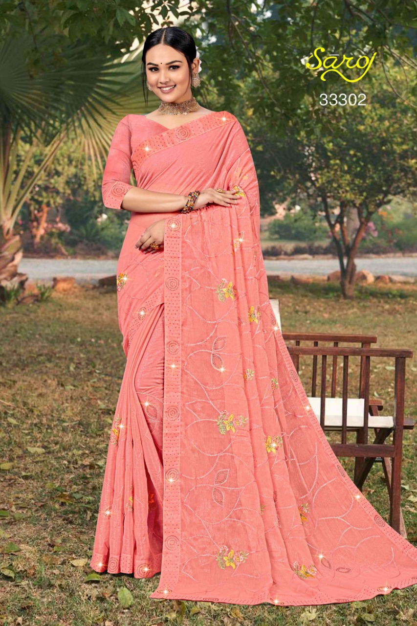 saroj saree advika 4 chiffon attractive look saree catalog