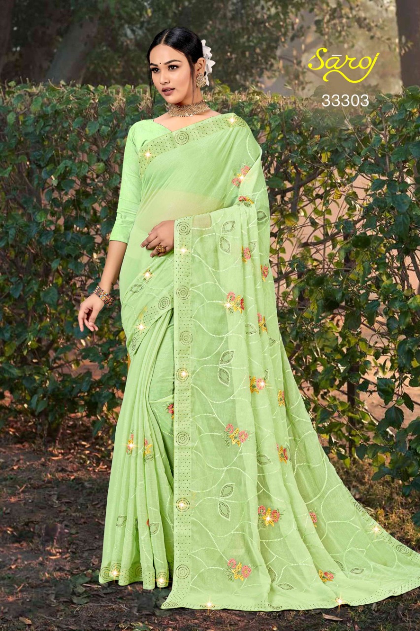 saroj saree advika 4 chiffon attractive look saree catalog