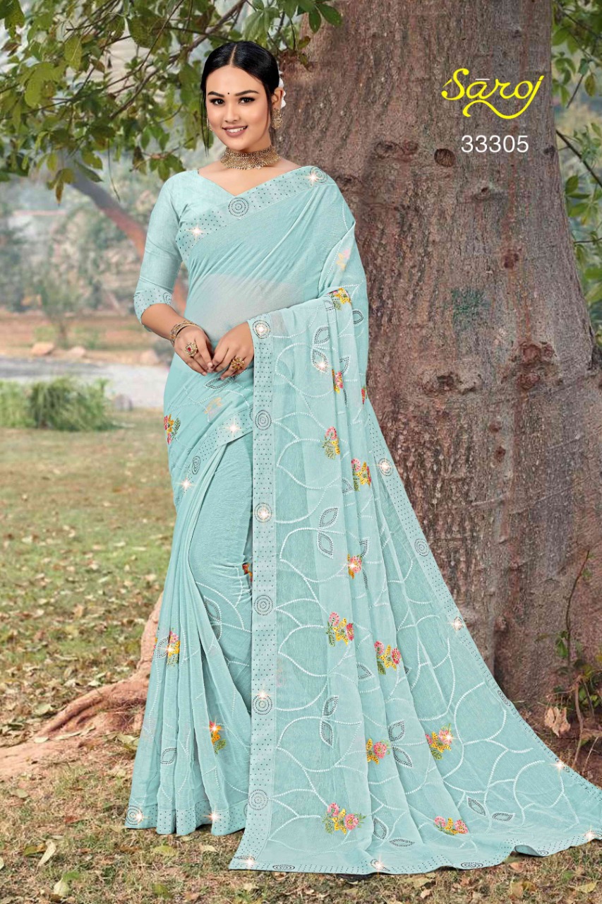 saroj saree advika 4 chiffon attractive look saree catalog