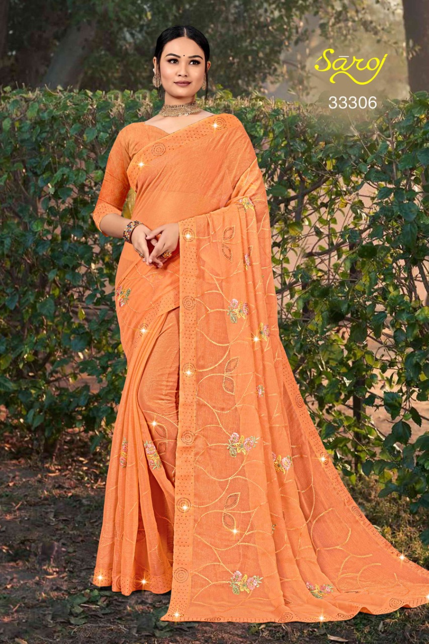 saroj saree advika 4 chiffon attractive look saree catalog