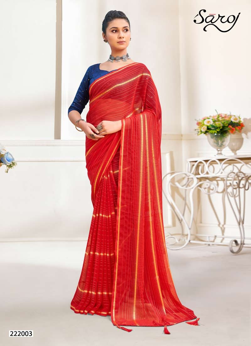 saroj saree mannya fany decent embroidery look saree catalog