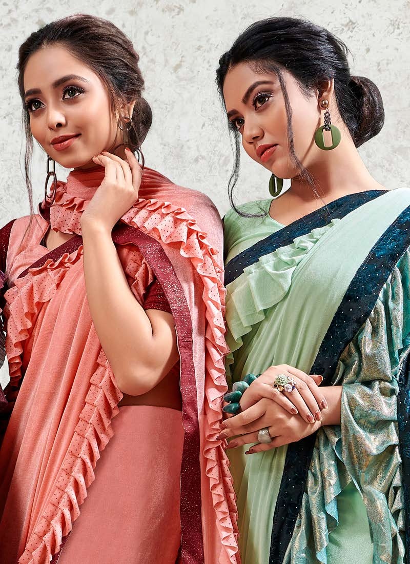 saroj saree mirro look lycra gorgeous look saree catalog