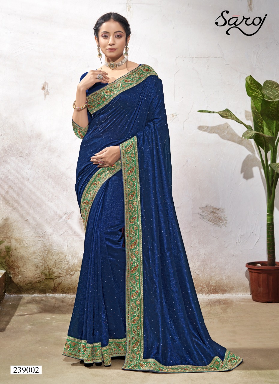 saroj saree sanjh vichitra silk new and modern style saree catalog