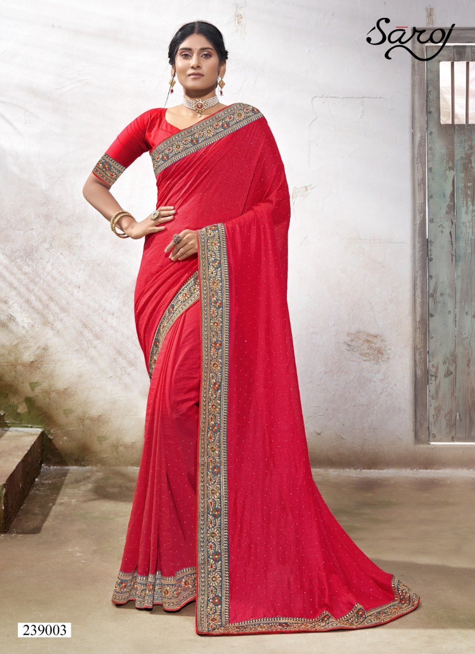 saroj saree sanjh vichitra silk new and modern style saree catalog