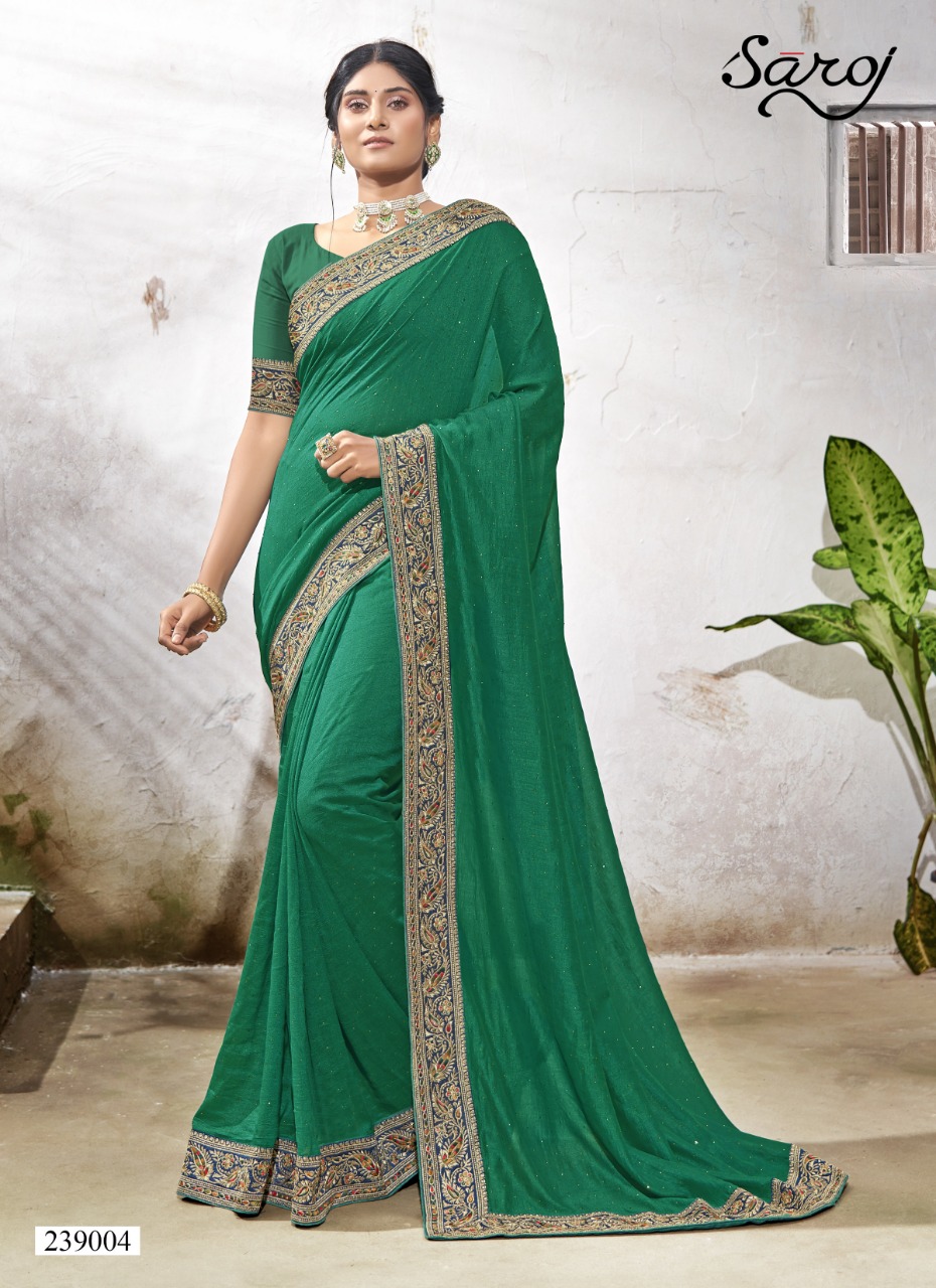 saroj saree sanjh vichitra silk new and modern style saree catalog