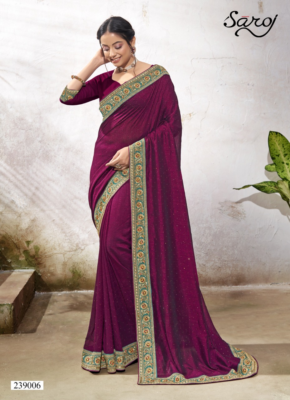 saroj saree sanjh vichitra silk new and modern style saree catalog