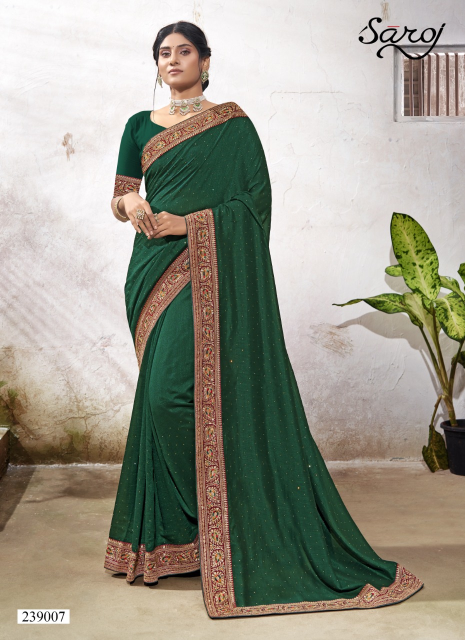 saroj saree sanjh vichitra silk new and modern style saree catalog