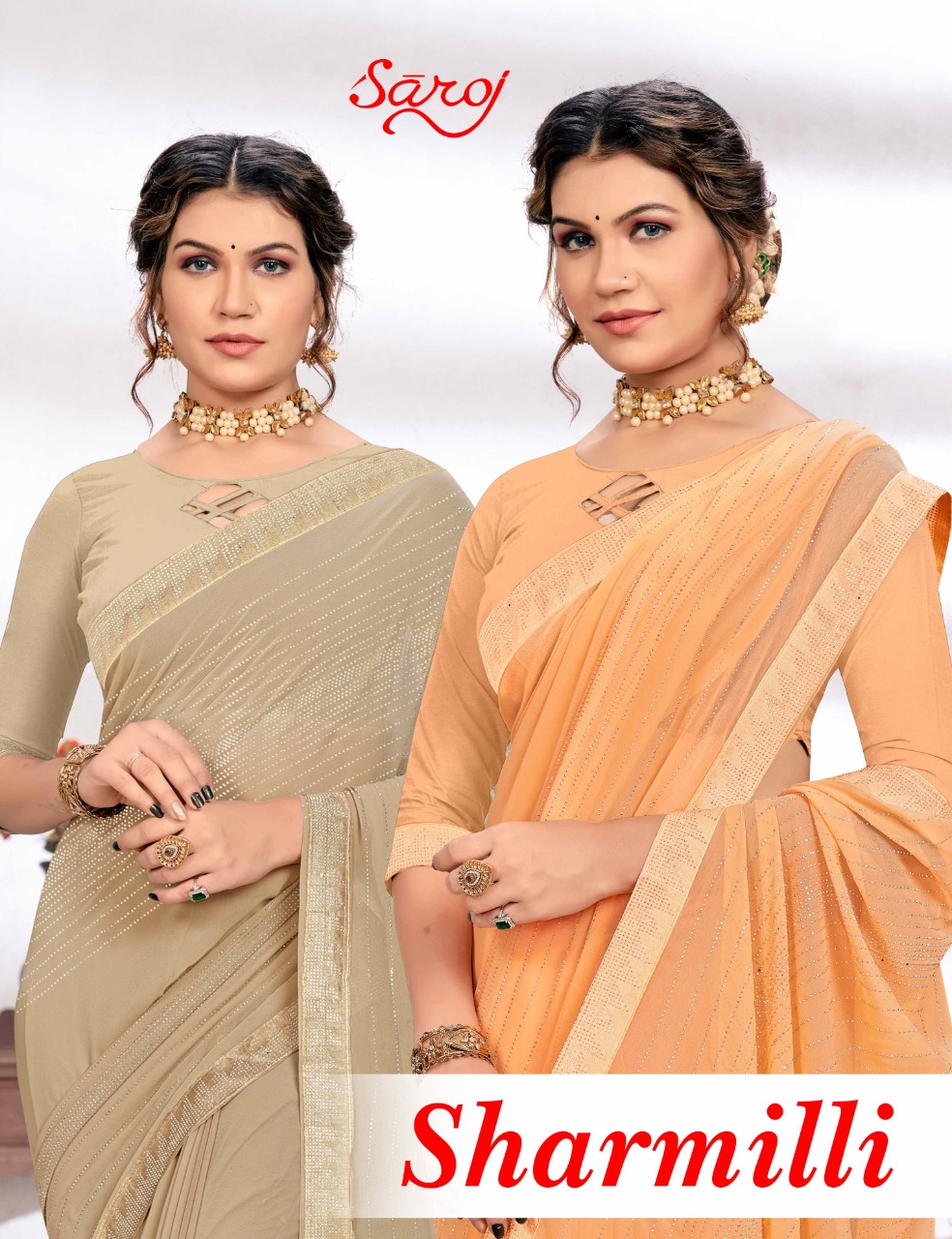 saroj saree Sharmilli georgette innovative look saree catalog