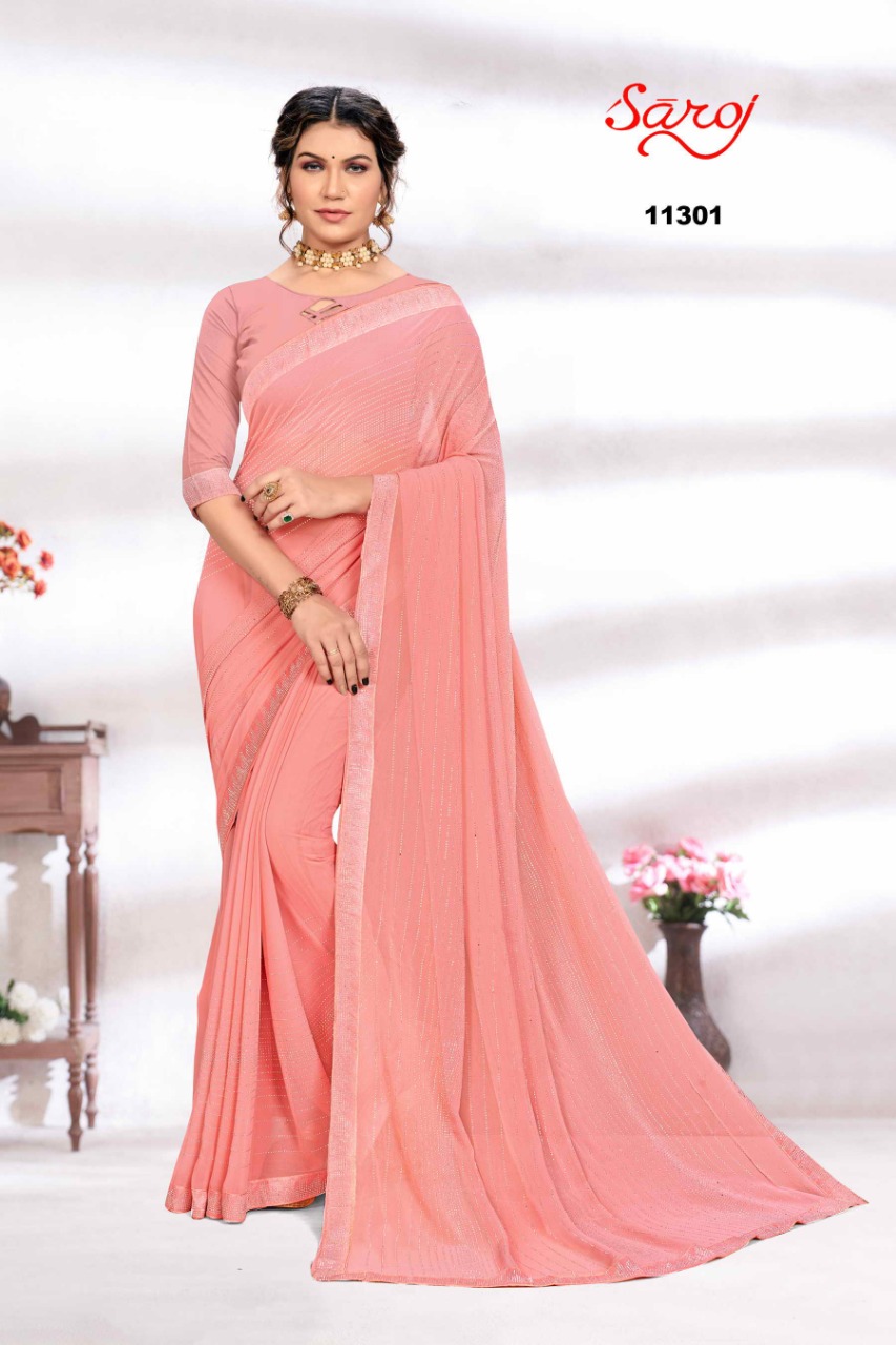 saroj saree Sharmilli georgette innovative look saree catalog