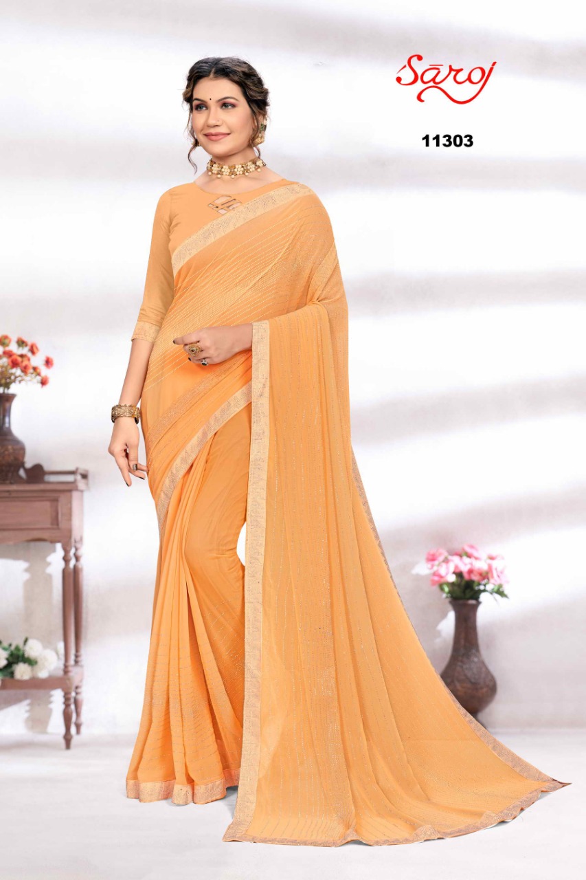 saroj saree Sharmilli georgette innovative look saree catalog