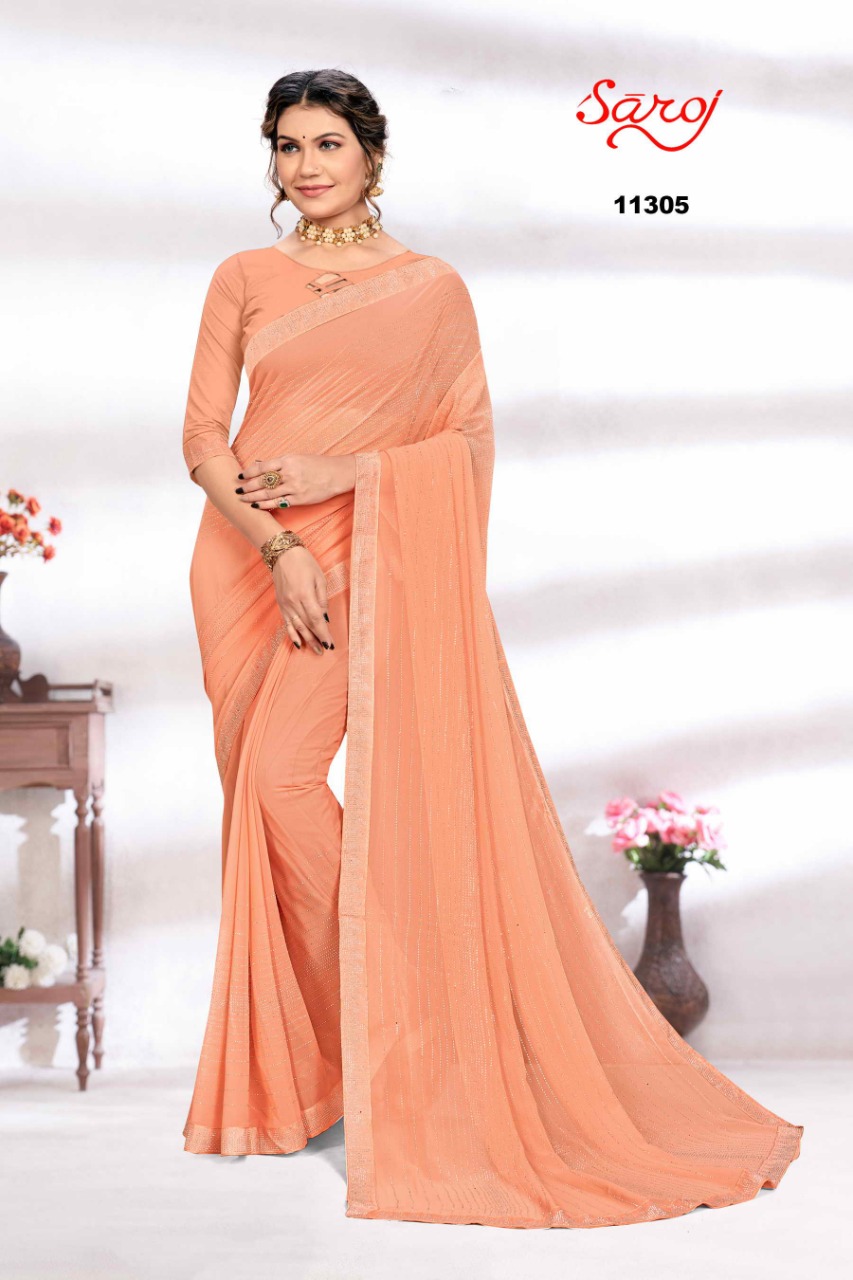 saroj saree Sharmilli georgette innovative look saree catalog