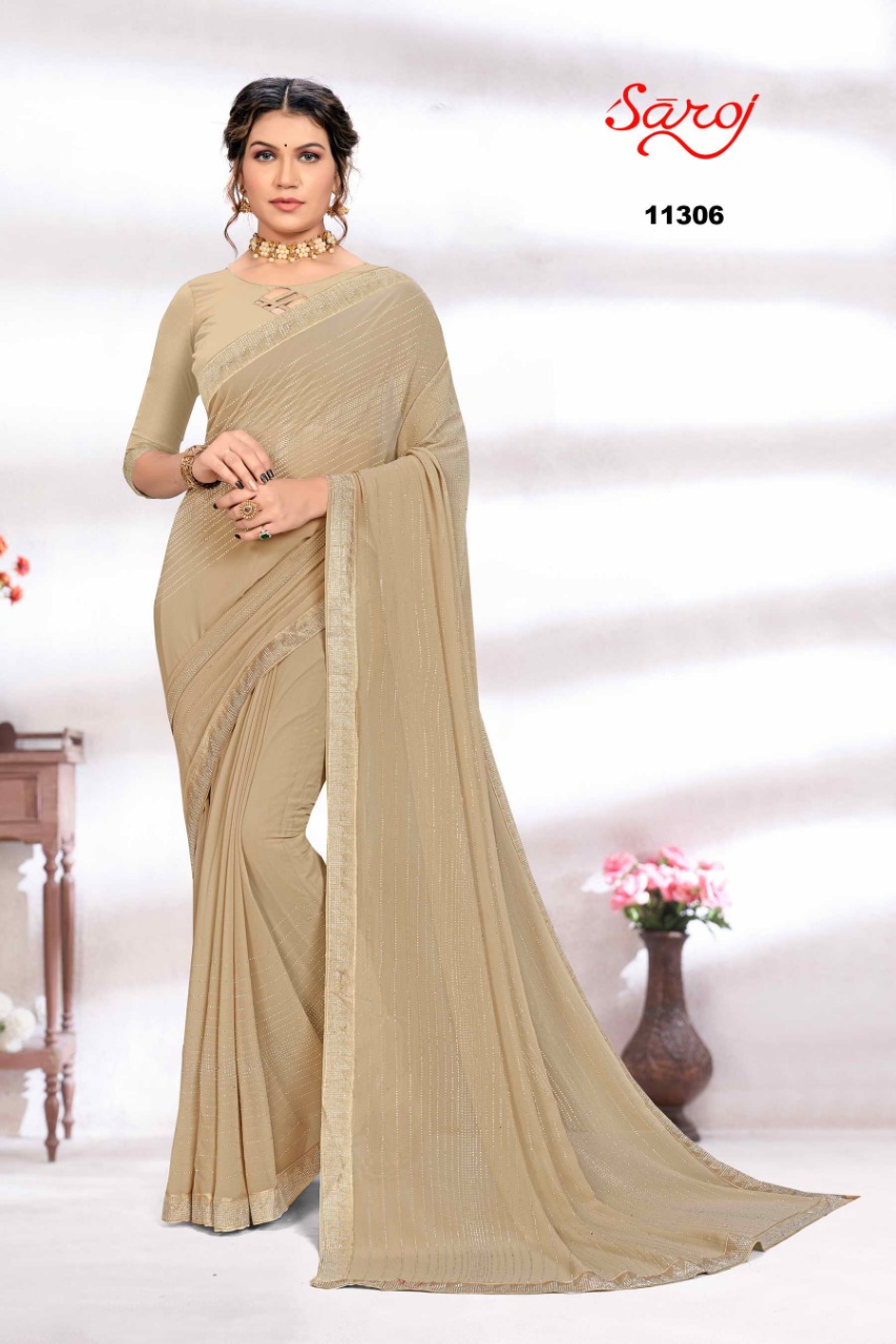 saroj saree Sharmilli georgette innovative look saree catalog