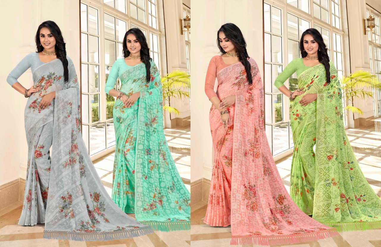 saroj saree suchitra brasso catchy look saree catalog