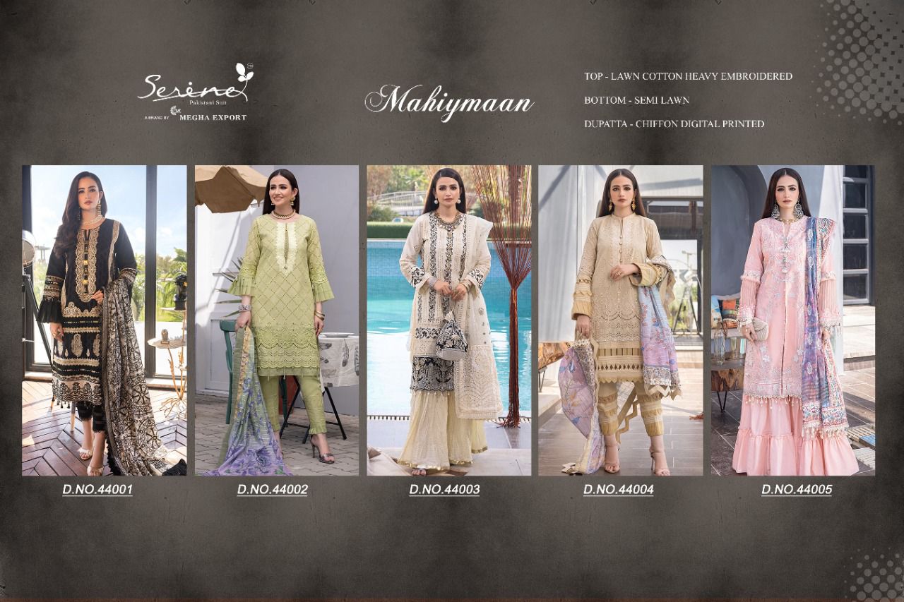 serine Megha Exports mahiymaan cotton decent look salwar suit catalog