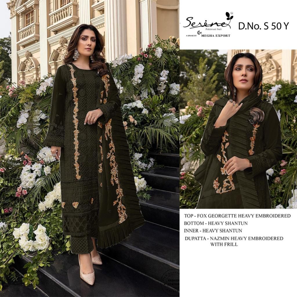 serine Megha Exports S 50 W to Z georgette catchy look salwar suit catalog