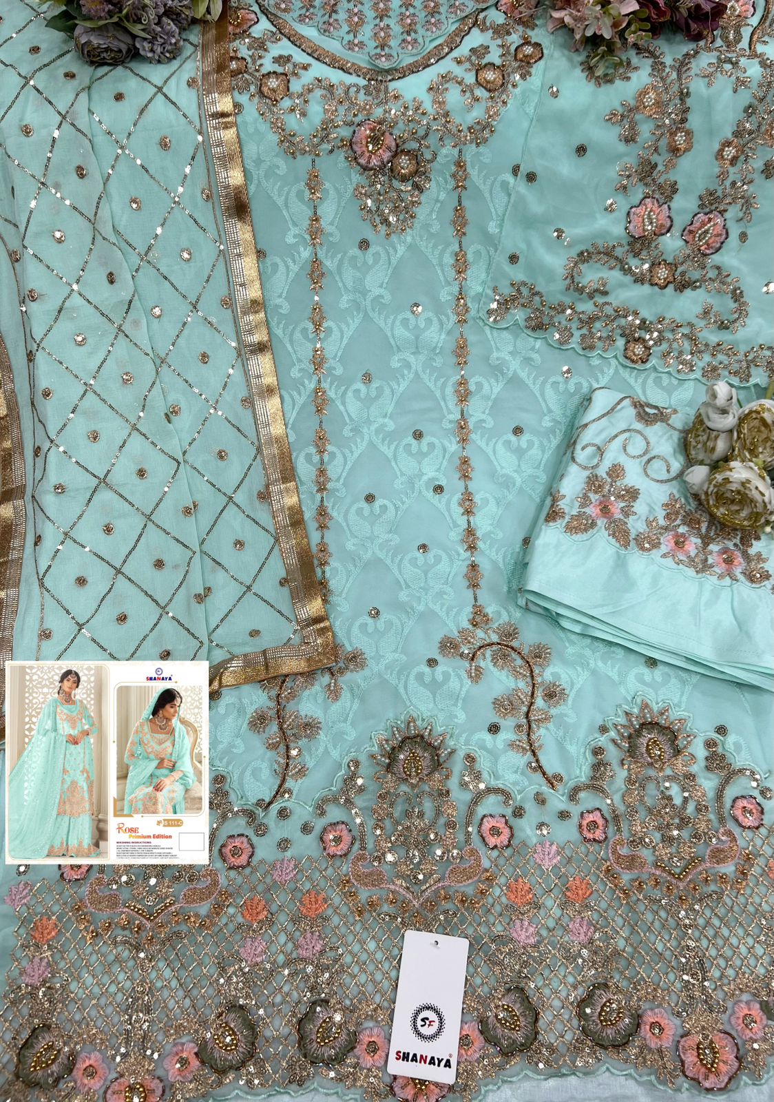 shanaya rose premium edition s 111  georgeete regal look salwar suit catalog