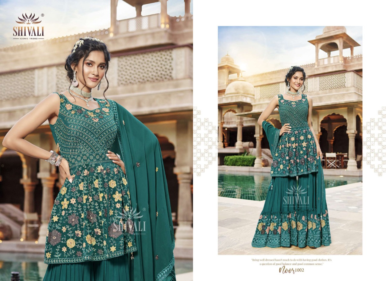 shivali noor georgette garceful look indo western catalog