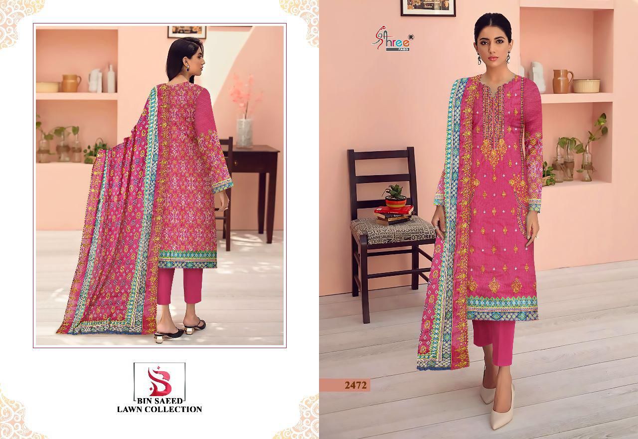 shree fab bin saeed lawn collection pure lawn inovative look salwar suit catalog