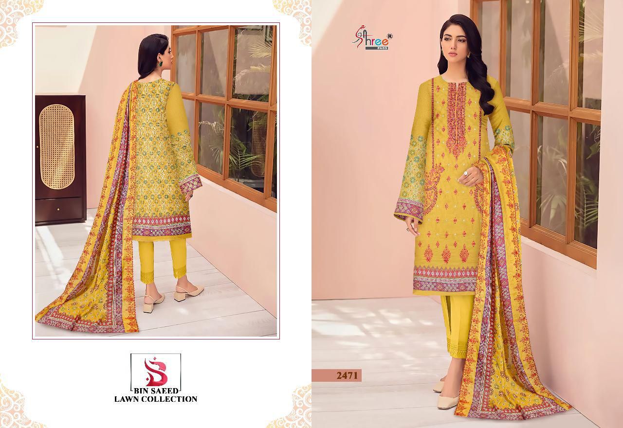 shree fab bin saeed lawn collection pure lawn inovative look salwar suit catalog