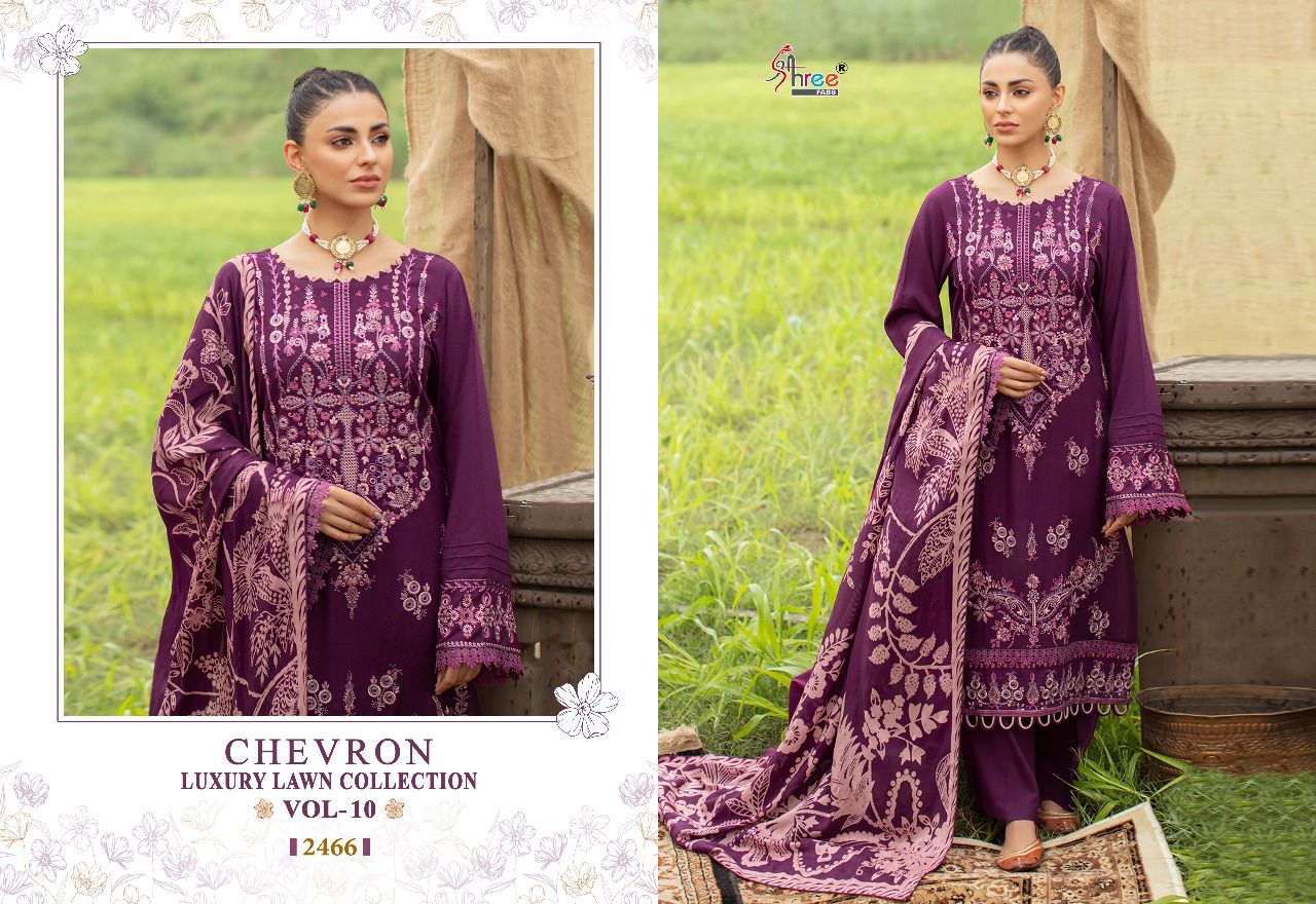 shree fabs chevron luxury lawn collection vol 10 cotton elegant print salwar suit with cotton dupatta catalog