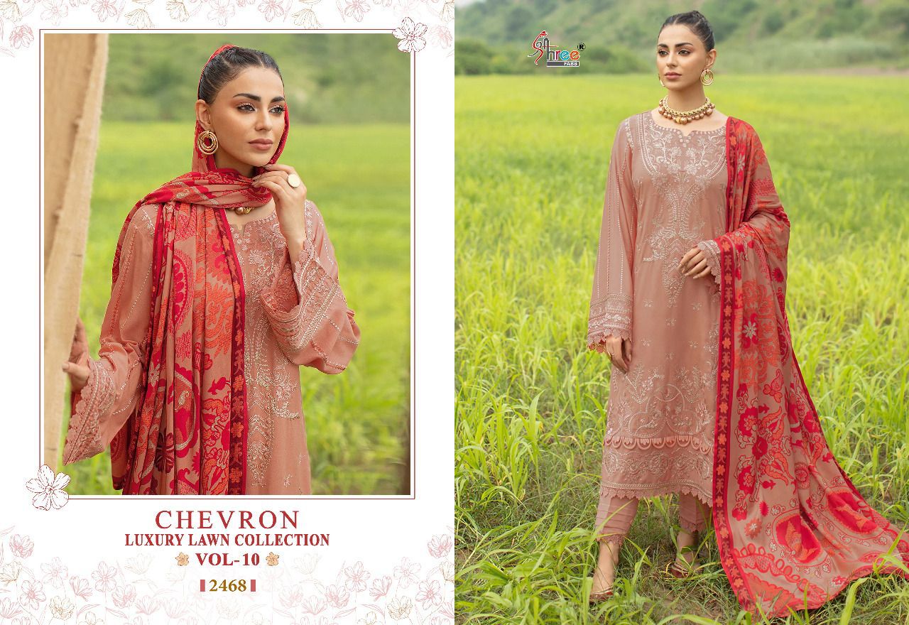 shree fabs chevron luxury lawn collection vol 10 cotton elegant print salwar suit with cotton dupatta catalog