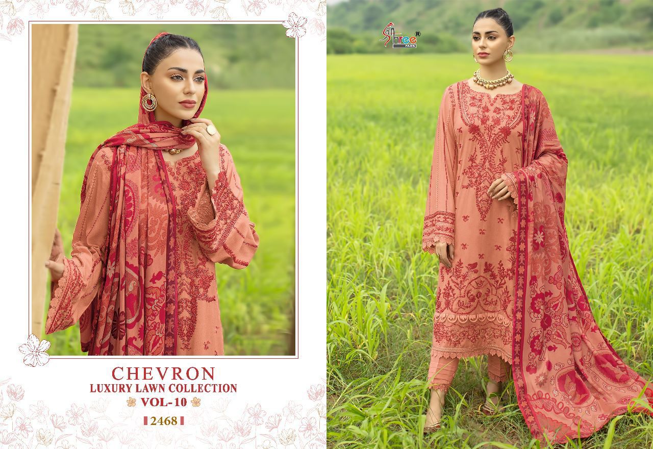 shree fabs chevron luxury lawn collection vol 10 cotton elegant print salwar suit with cotton dupatta catalog