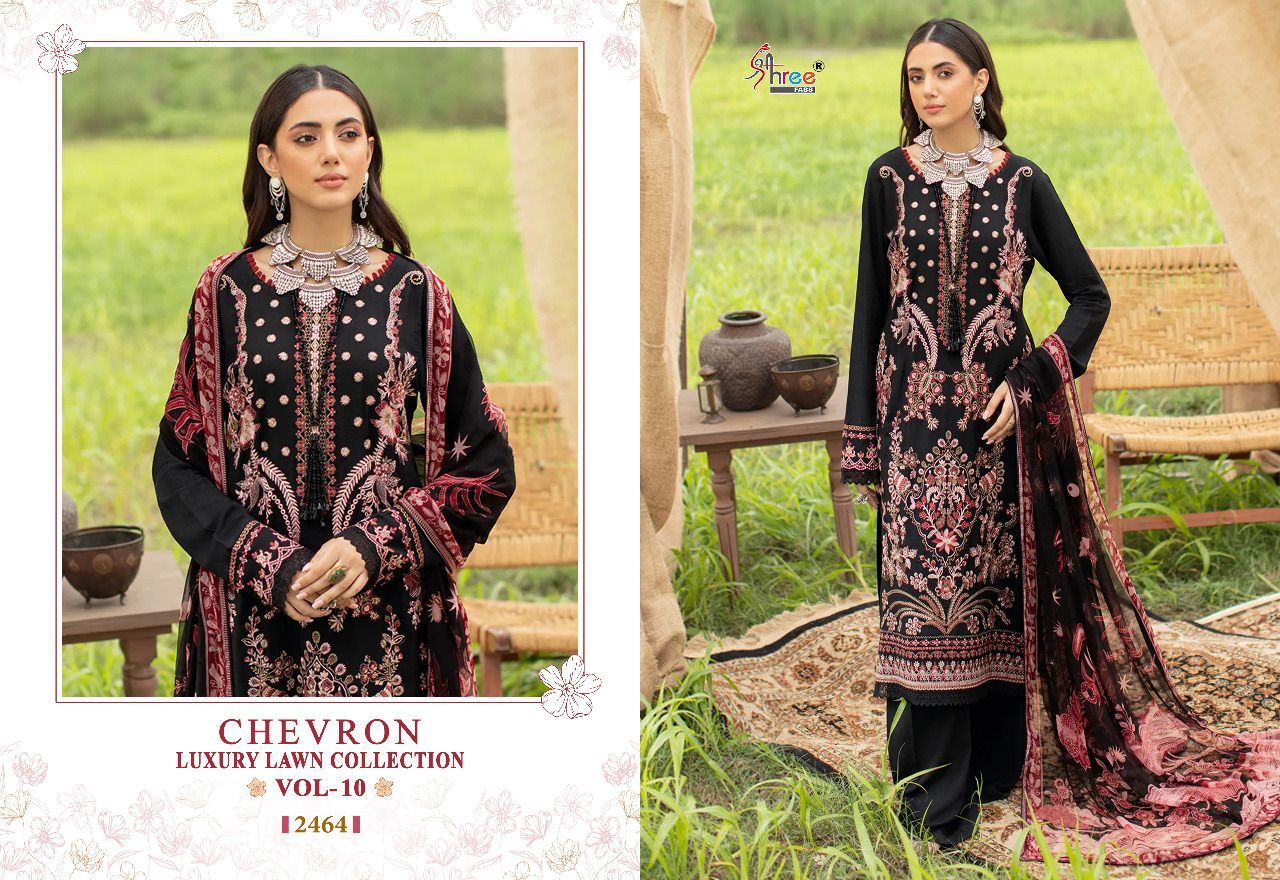 shree fabs chevron luxury lawn collection vol 10 cotton elegant print salwar suit with cotton dupatta catalog