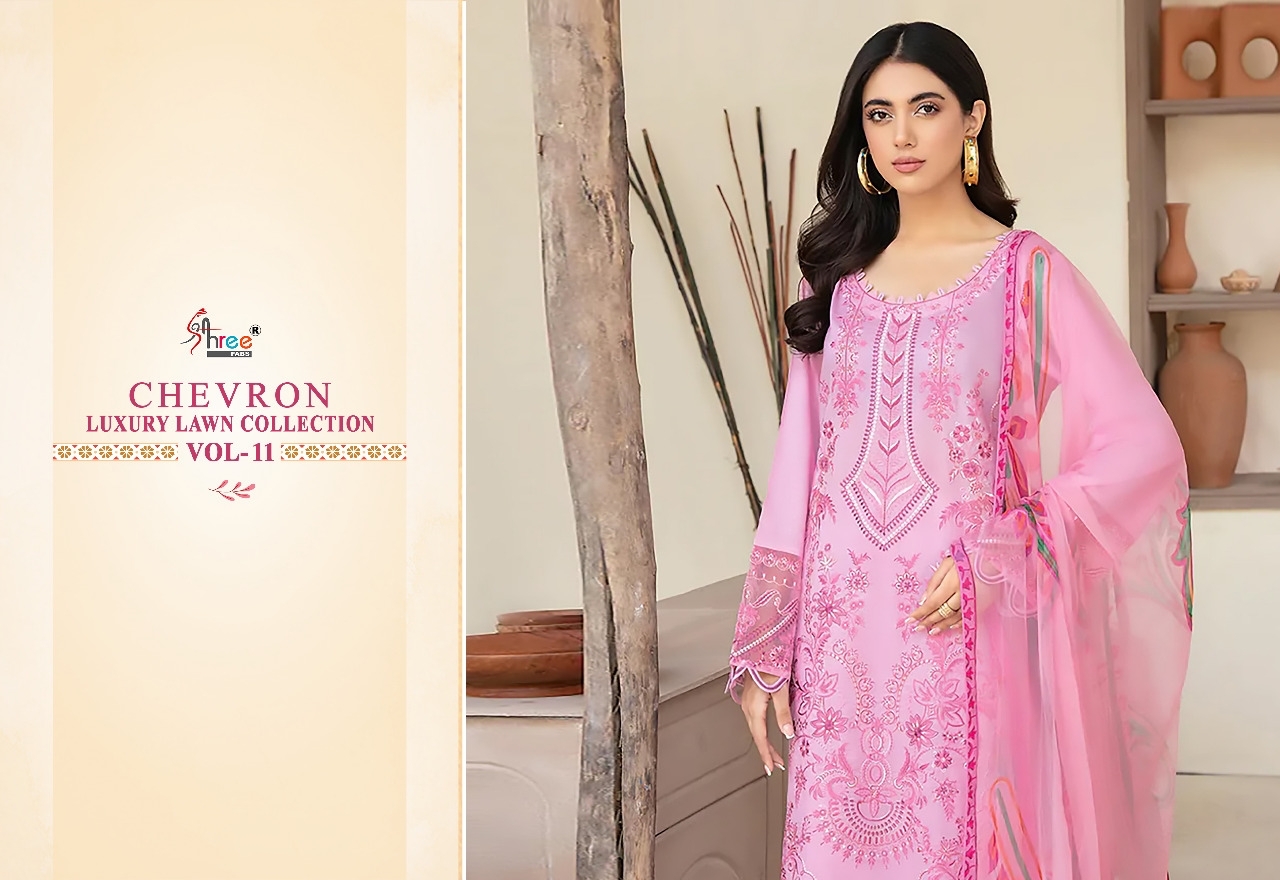 shree fabs chevron luxury lawn collection vol 11 cotton elegant print salwar suit with cotton dupatta catalog