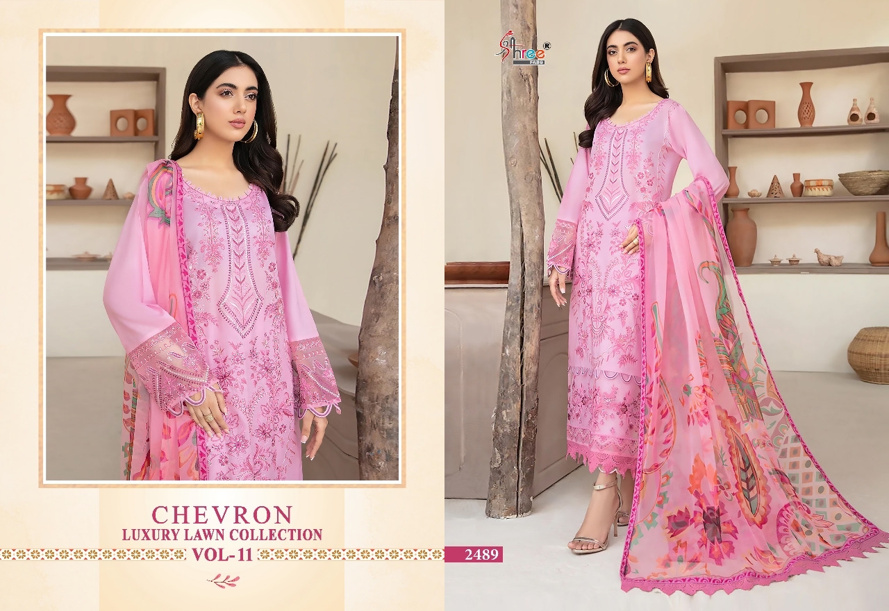 shree fabs chevron luxury lawn collection vol 11 cotton elegant print salwar suit with cotton dupatta catalog