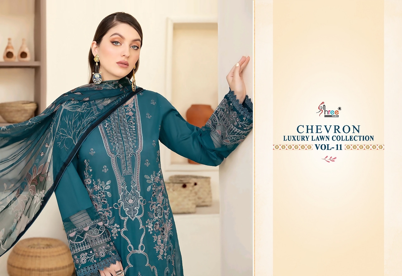 shree fabs chevron luxury lawn collection vol 11 cotton elegant print salwar suit with cotton dupatta catalog