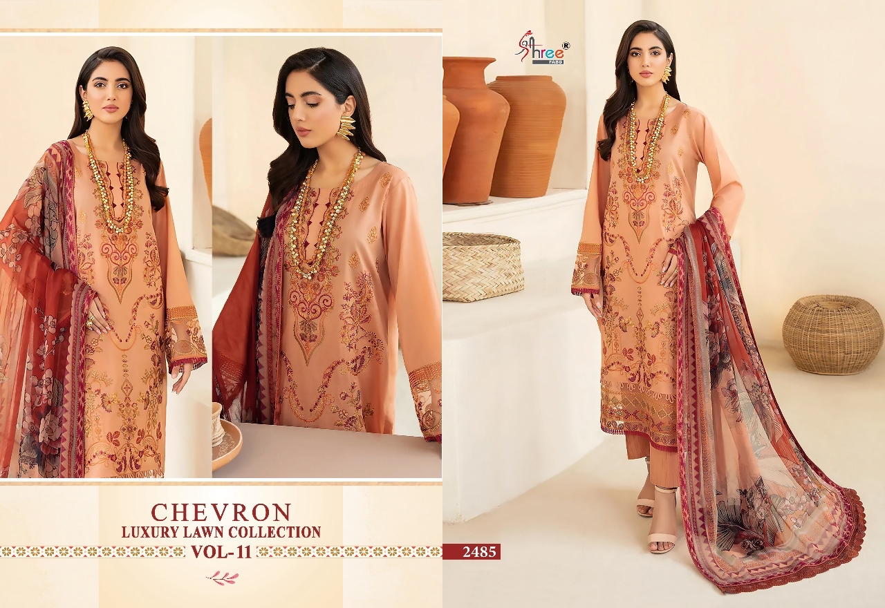 shree fabs chevron luxury lawn collection vol 11 cotton elegant print salwar suit with cotton dupatta catalog