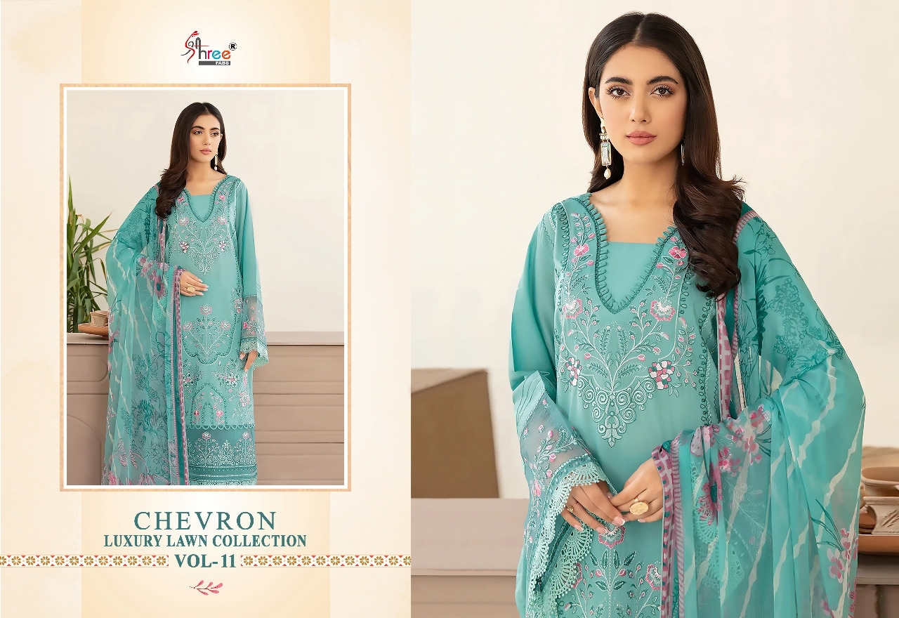 shree fabs chevron luxury lawn collection vol 11 cotton elegant print salwar suit with cotton dupatta catalog