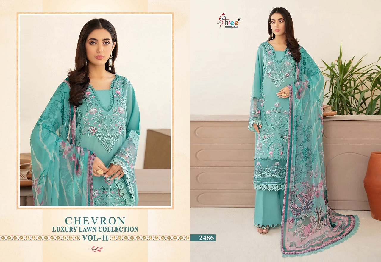 shree fabs chevron luxury lawn collection vol 11 cotton elegant print salwar suit with cotton dupatta catalog