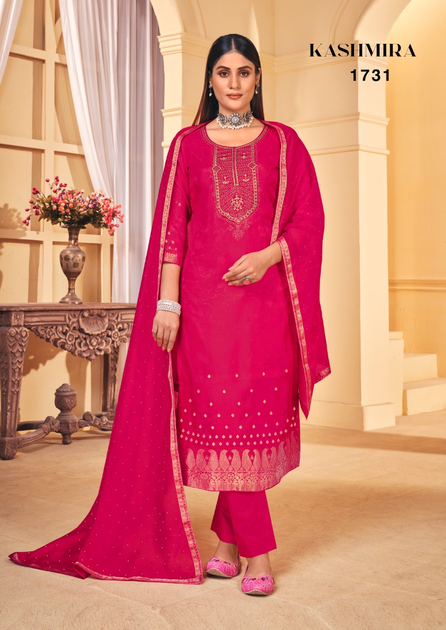 triple aaa kashmira Dola Jequard elegant look salwar suit catalog