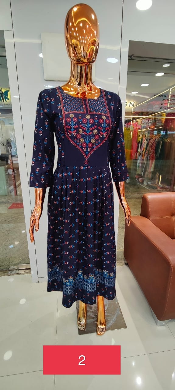 tunic house albeli viscose exclusive print kurti size set