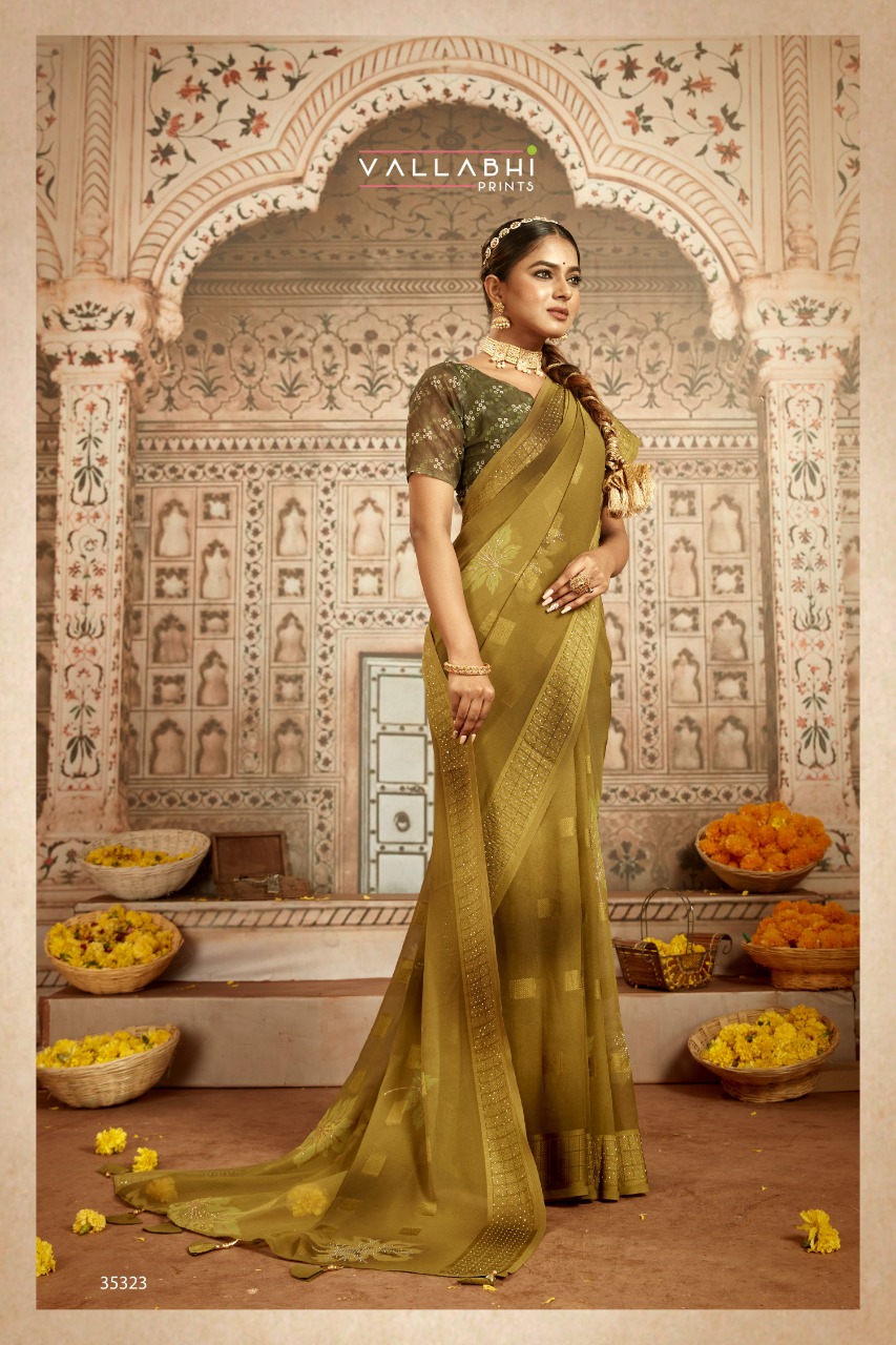 vallabhi print lafz Georegette Print elegant print saree catalog