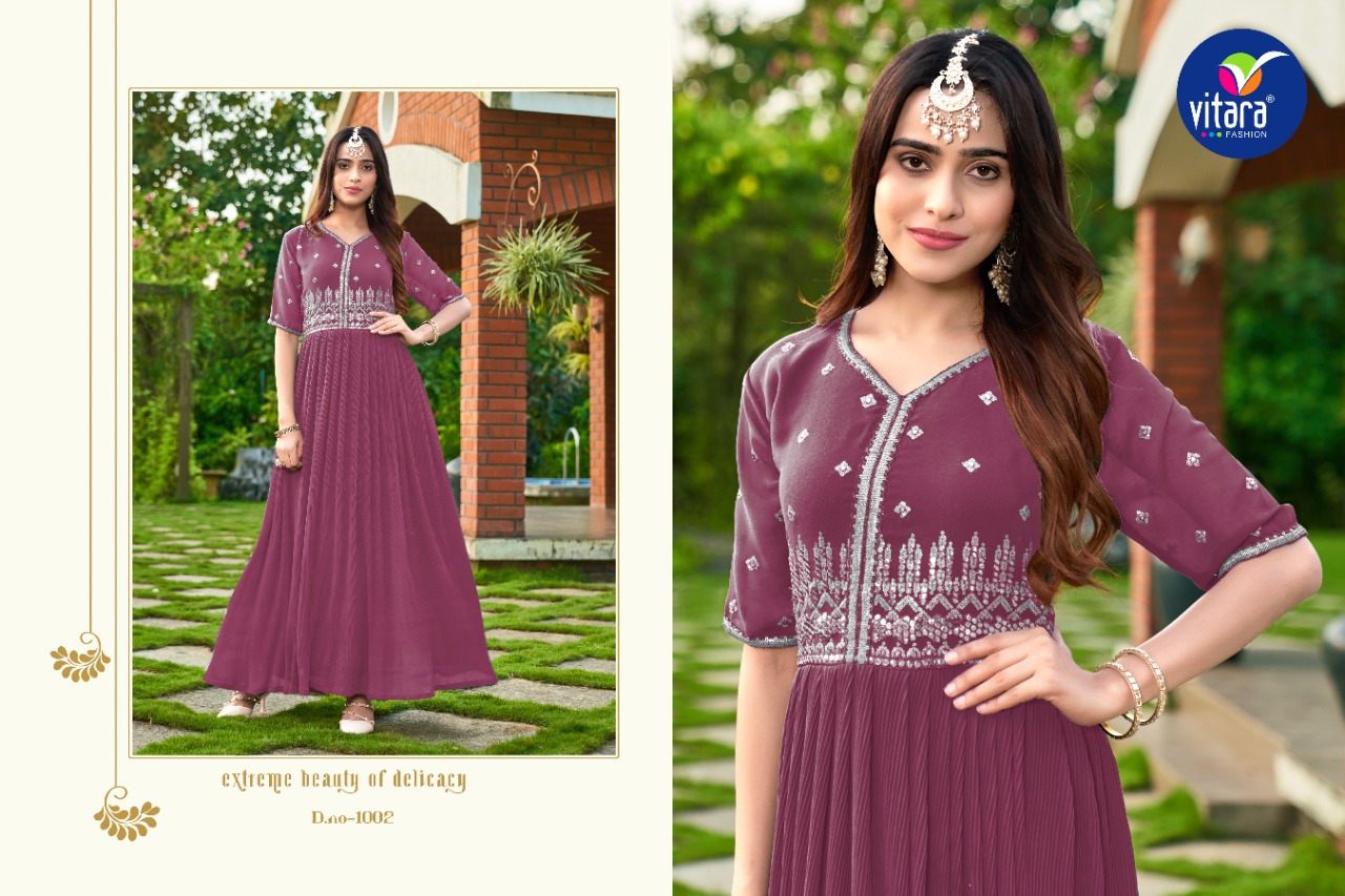 vitara fashion rang rasiya georgette regal look kurti catalog