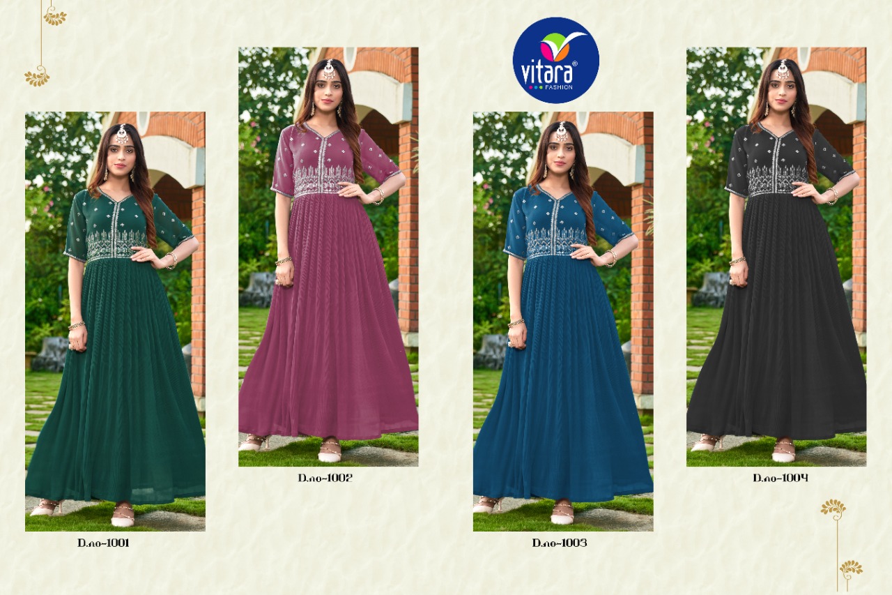 vitara fashion rang rasiya georgette regal look kurti catalog