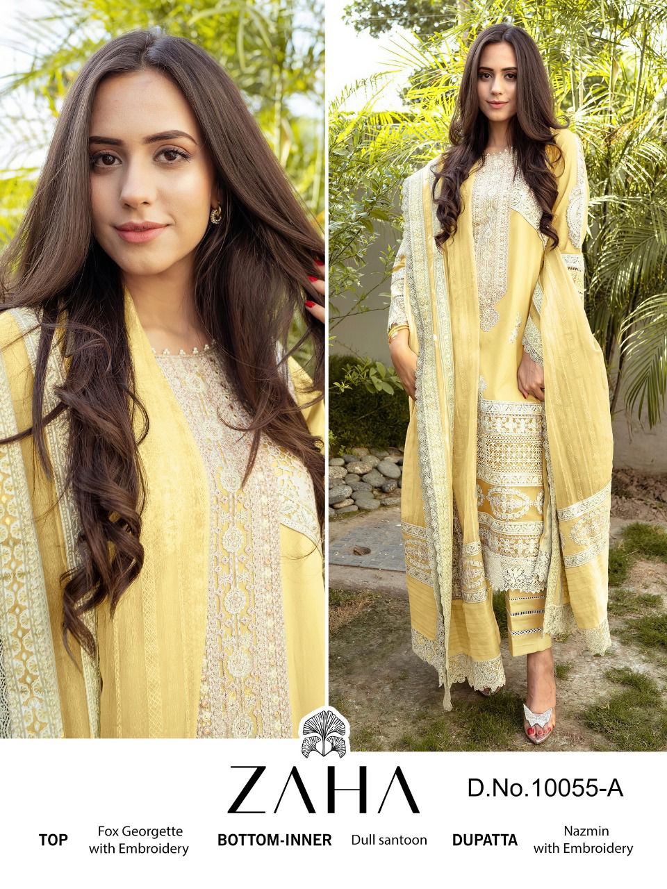 zaha malika vol 2 d no 10055 a b c d georgette elegant salwar suit catalog